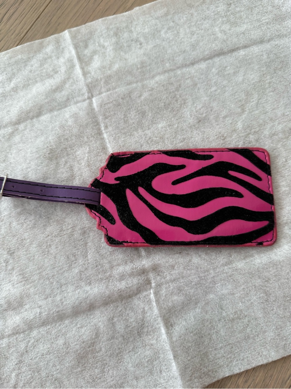 Pink and Black Zebra Luggage Tag